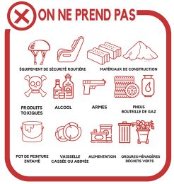 Consignes de la Cité du Réemploi : objets interdits à la Recyclerie